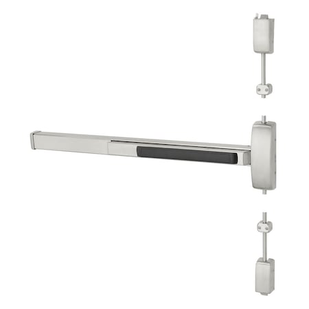 Grade 1 Surface Vertical Rod Exit Device, Wide Stile Pushpad, 42-in Device, 120-in Door Height, Stor